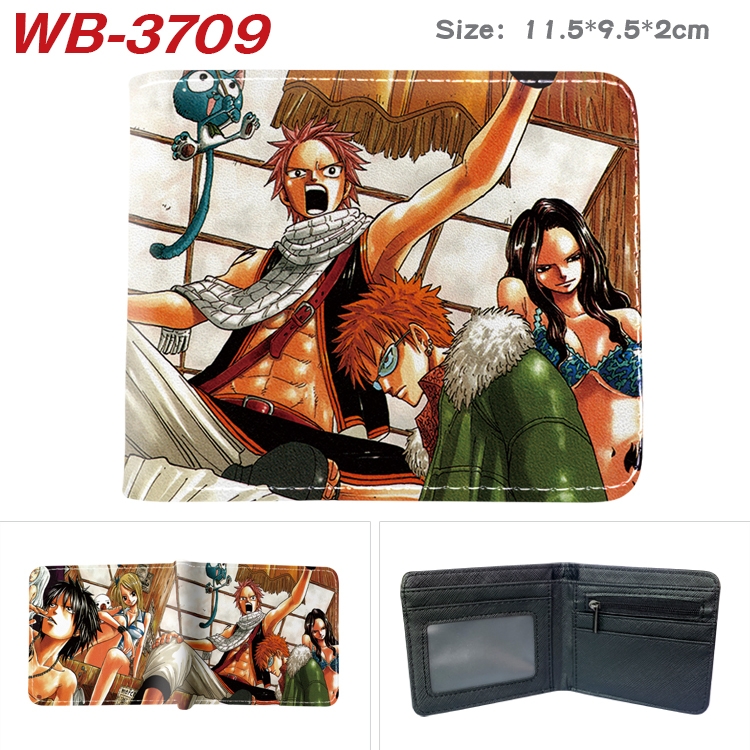 Fairy tail Anime color book two-fold leather wallet 11.5X9.5X2CM   WB-3709A