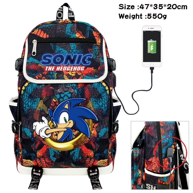  Super Sonico Anime Camouflage Flip Data Cable Backpack School Bag 47x35x20cm