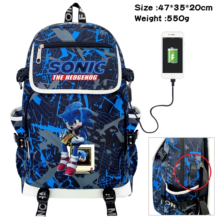  Super Sonico Anime Camouflage Flip Data Cable Backpack School Bag 47x35x20cm