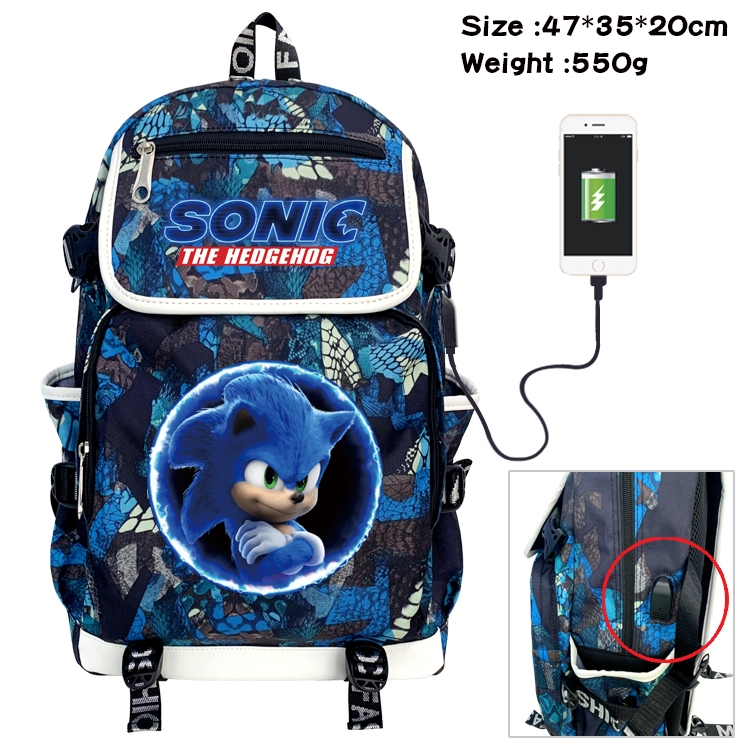  Super Sonico Anime Camouflage Flip Data Cable Backpack School Bag 47x35x20cm