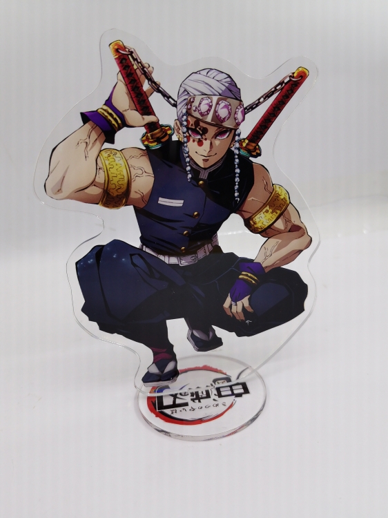   Demon Slayer Kimets Anime Laser Acrylic Humanoid  keychain Standing Plates