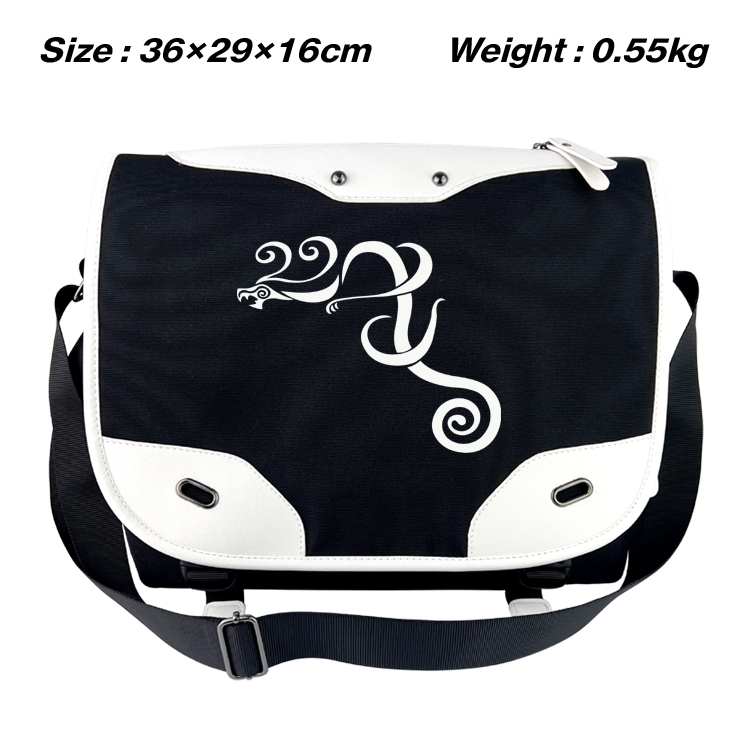 Tokyo Revengers  Black and white anime waterproof nylon shoulder messenger bag schoolbag 36X29X16CM