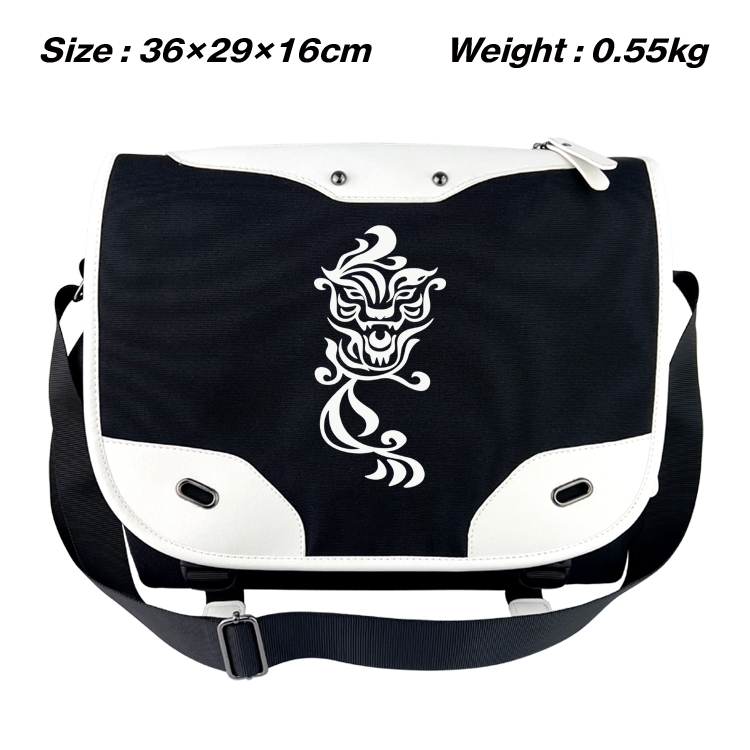 Tokyo Revengers  Black and white anime waterproof nylon shoulder messenger bag schoolbag 36X29X16CM