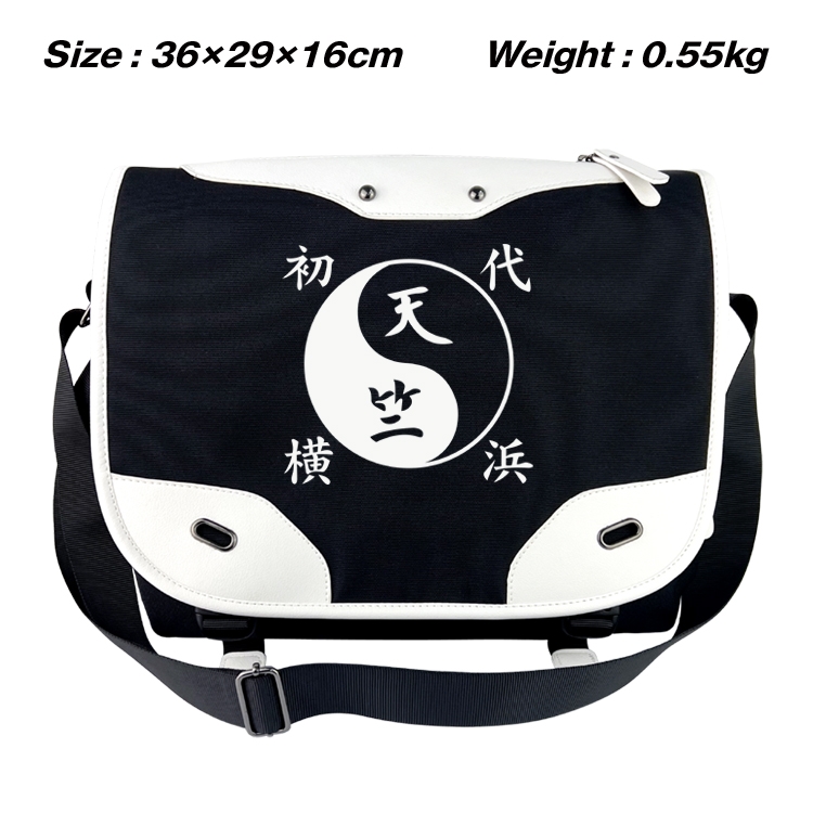 Tokyo Revengers  Black and white anime waterproof nylon shoulder messenger bag schoolbag 36X29X16CM
