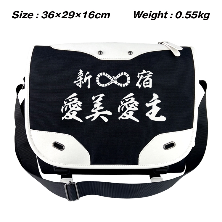 Tokyo Revengers  Black and white anime waterproof nylon shoulder messenger bag schoolbag 36X29X16CM