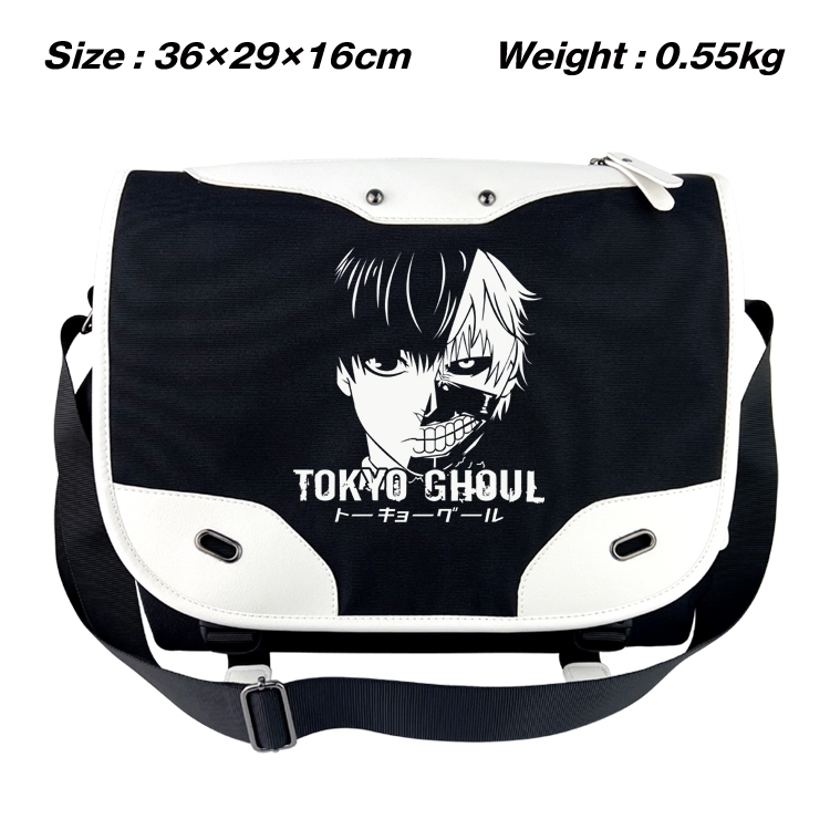 Tokyo Ghoul Black and white anime waterproof nylon shoulder messenger bag schoolbag 36X29X16CM
