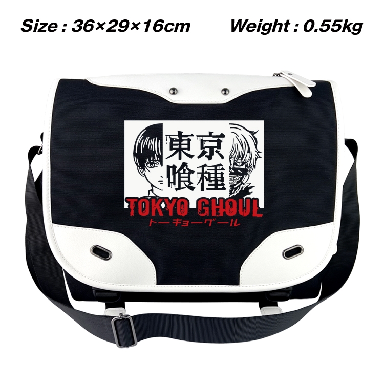 Tokyo Ghoul Black and white anime waterproof nylon shoulder messenger bag schoolbag 36X29X16CM