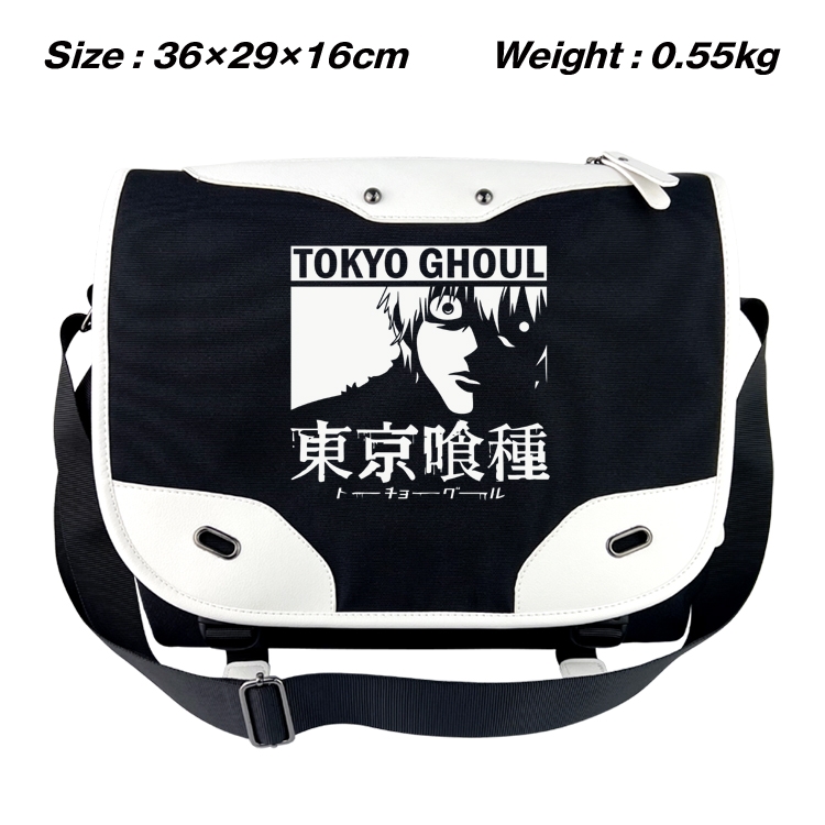 Tokyo Ghoul Black and white anime waterproof nylon shoulder messenger bag schoolbag 36X29X16CM