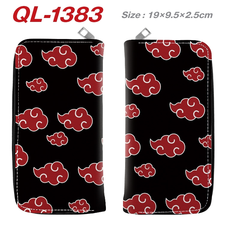 Naruto Anime pu leather long zipper wallet 19X9.5X2.5CM QL-1383