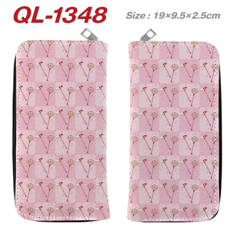 Card Captor Sakura Anime pu leather long zipper wallet 19X9.5X2.5CM QL-1348