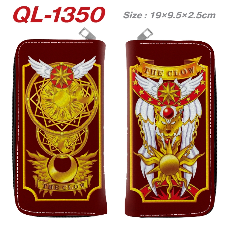 Card Captor Sakura Anime pu leather long zipper wallet 19X9.5X2.5CM QL-1350