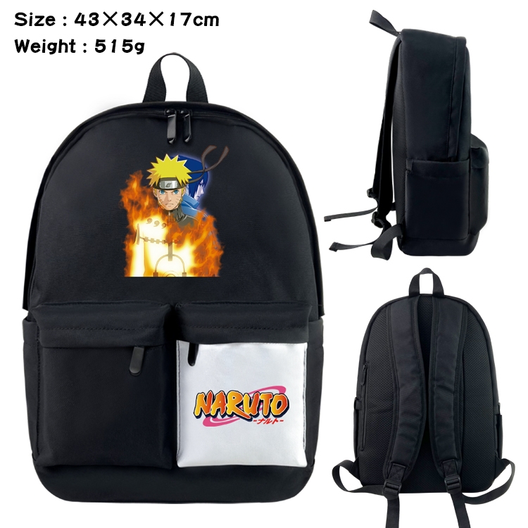Naruto  Anime Black and White Double Spell Waterproof Backpack School Bag 43x34x17cm