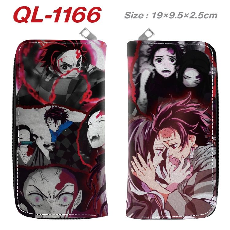 Demon Slayer Kimets  Anime pu leather long zipper wallet 19X9.5X2.5CM  QL-1166