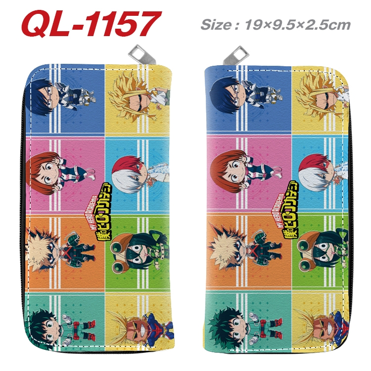 My Hero Academia Anime pu leather long zipper wallet 19X9.5X2.5CM QL-1157