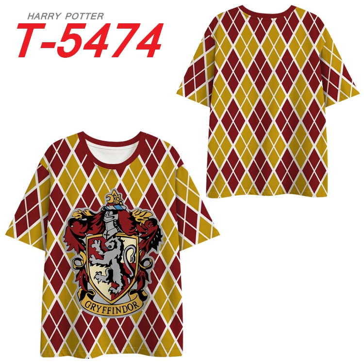 Harry Potter Anime Peripheral Full Color Milk Silk Short Sleeve T-Shirt from S to 6XL T-5474