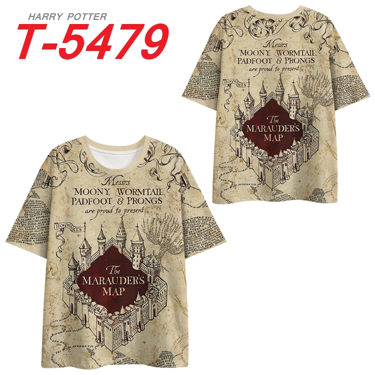 Harry Potter Anime Peripheral Full Color Milk Silk Short Sleeve T-Shirt from S to 6XL  T-5479