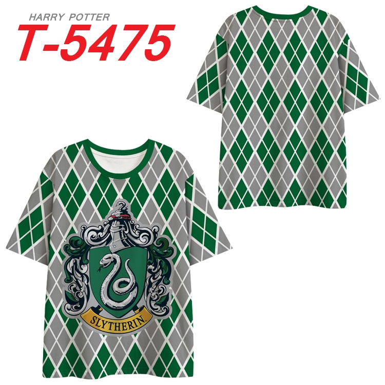Harry Potter Anime Peripheral Full Color Milk Silk Short Sleeve T-Shirt from S to 6XL  T-5475