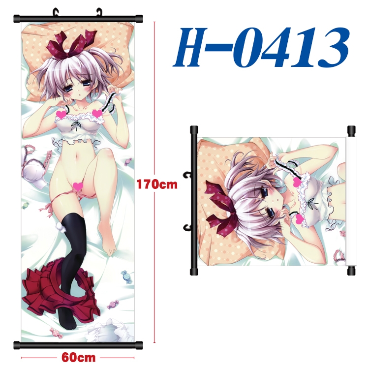 Mashiroiro Symphony Black plastic rod cloth hanging canvas painting 60x170cm  H-0413