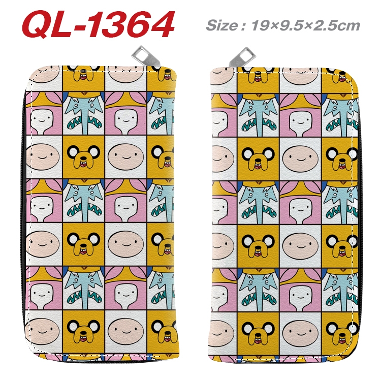 Adventure Time with Anime pu leather long zipper wallet 19X9.5X2.5CM  QL-1364