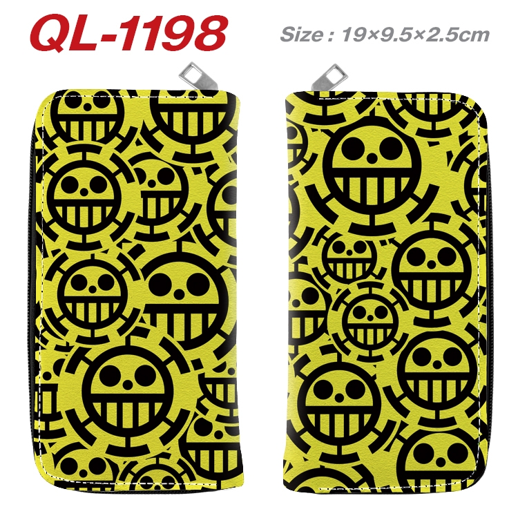One Piece Anime pu leather long zipper wallet 19X9.5X2.5CM 