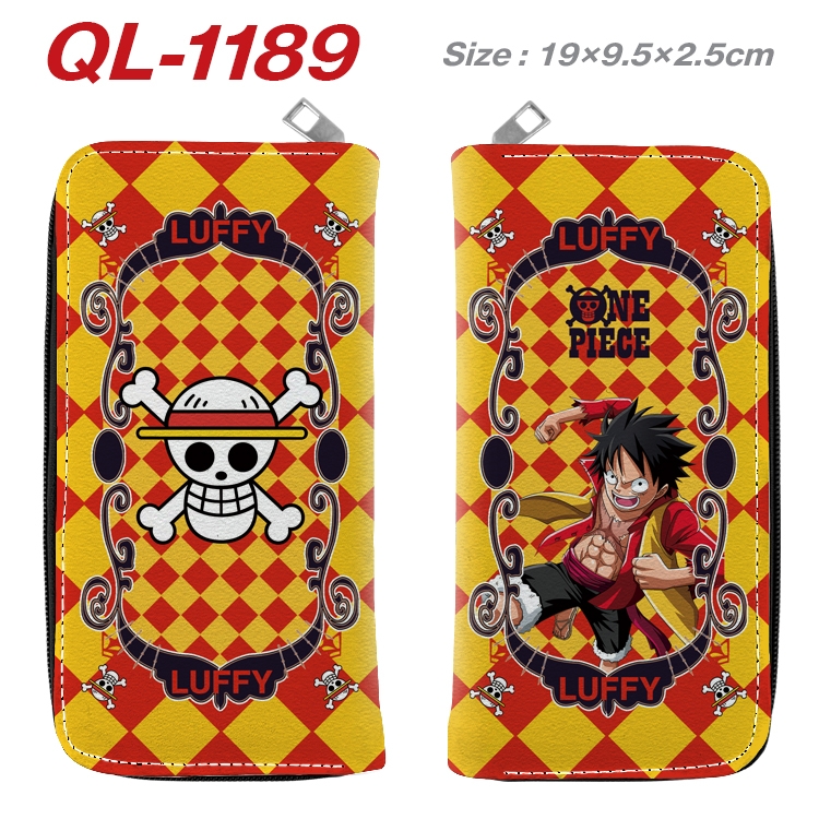 One Piece Anime pu leather long zipper wallet 19X9.5X2.5CM 