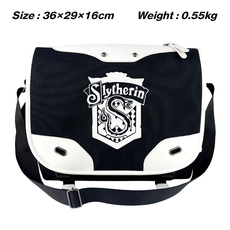 Harry Potter Black and white anime waterproof nylon shoulder messenger bag schoolbag 36X29X16CM