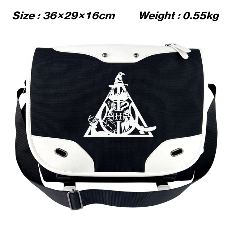 Harry Potter Black and white anime waterproof nylon shoulder messenger bag schoolbag 36X29X16CM