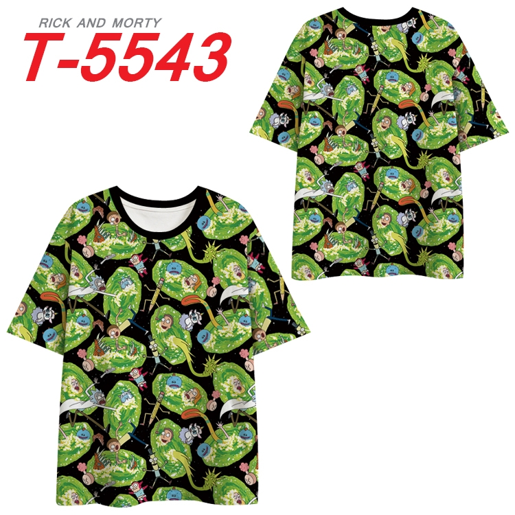 Rick and Morty Anime Peripheral Full Color Milk Silk Short Sleeve T-Shirt from S to 6XL T-5543