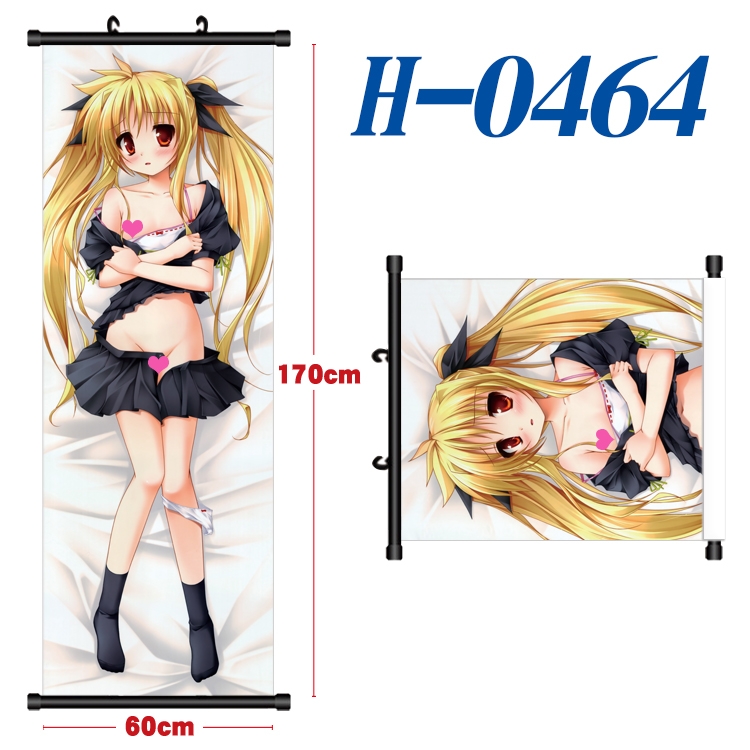 Magical Girl Lyrical Nanoha Black plastic rod cloth hanging canvas painting 60x170cm H-0464