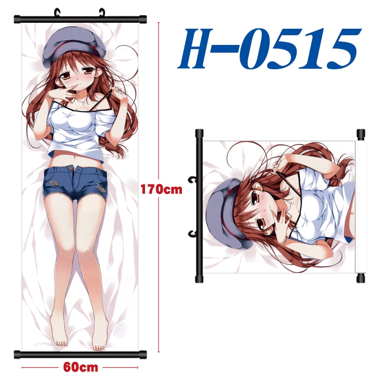 Magical Girl Lyrical Nanoha Black plastic rod cloth hanging canvas painting 60x170cm H-0515