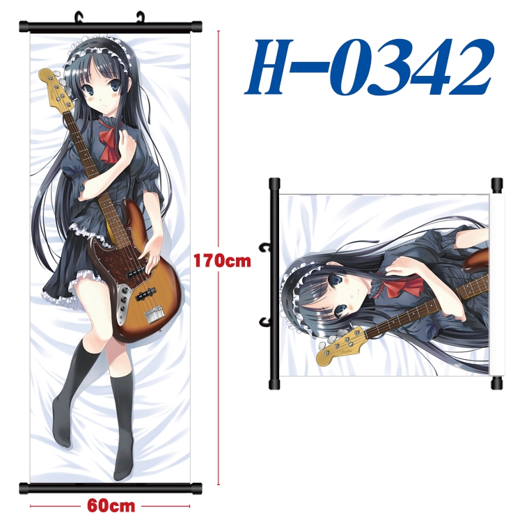 K-ON! Black plastic rod cloth hanging canvas painting 60x170cm  H-0342