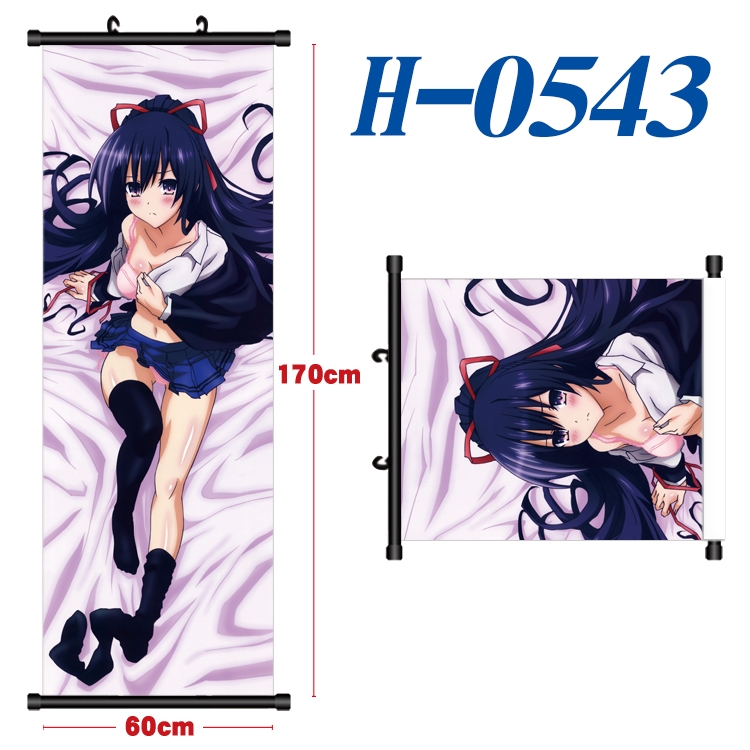 Date-A-Live Black plastic rod cloth hanging canvas painting 60x170cm H-0543