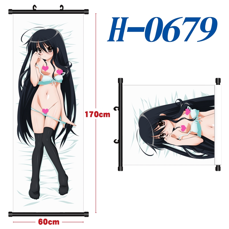 Shakugan No Shana Black plastic rod cloth hanging canvas painting 60x170cm H-0679