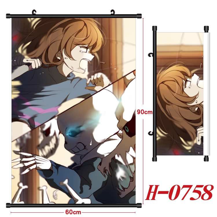 Undertale Anime Black Plastic Rod Canvas Painting 60X90CM H-0758