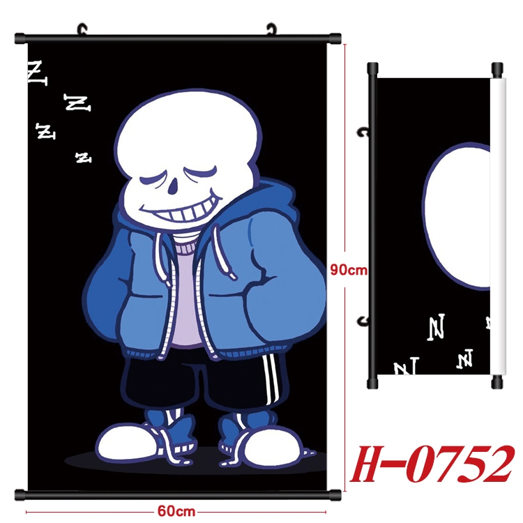 Undertale Anime Black Plastic Rod Canvas Painting 60X90CM H-0752