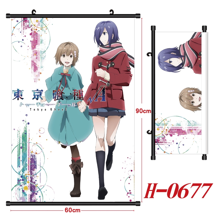 Tokyo Ghoul Anime Black Plastic Rod Canvas Painting 60X90CM H-0677