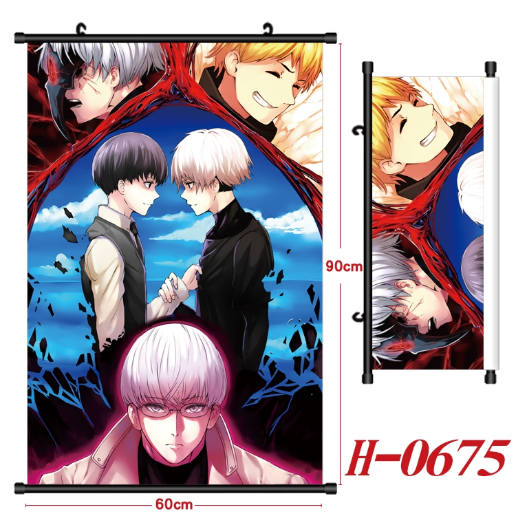 Tokyo Ghoul Anime Black Plastic Rod Canvas Painting 60X90CM H-0675