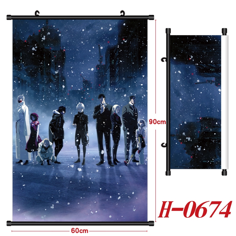 Tokyo Ghoul Anime Black Plastic Rod Canvas Painting 60X90CM H-0674