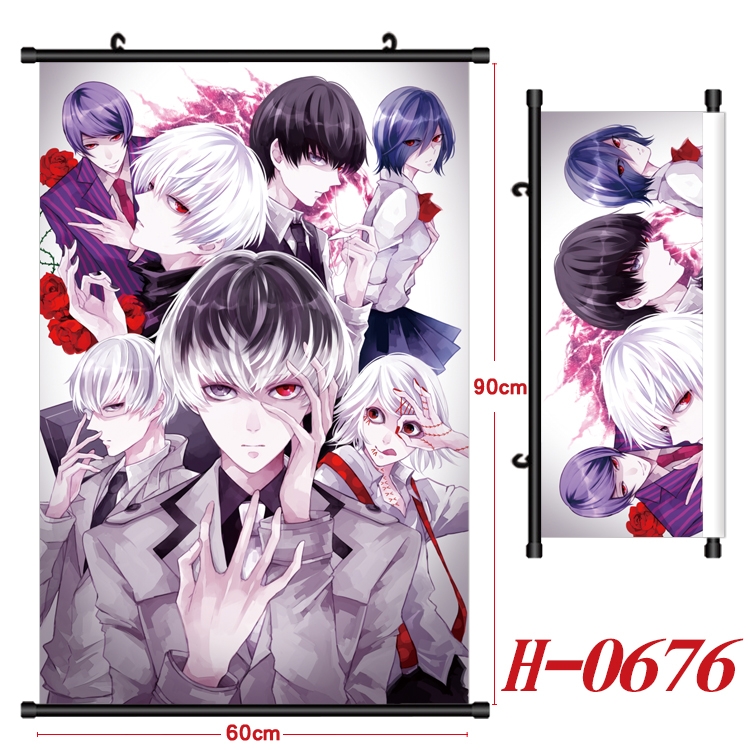 Tokyo Ghoul Anime Black Plastic Rod Canvas Painting 60X90CM H-0676