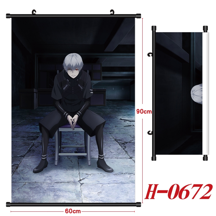 Tokyo Ghoul Anime Black Plastic Rod Canvas Painting 60X90CM H-0672