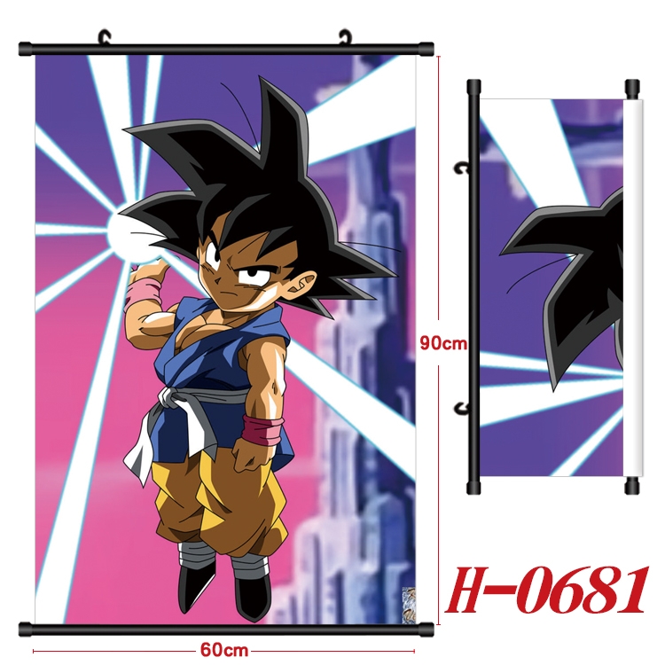 DRAGON BALL Anime Black Plastic Rod Canvas Painting 60X90CM H-0681