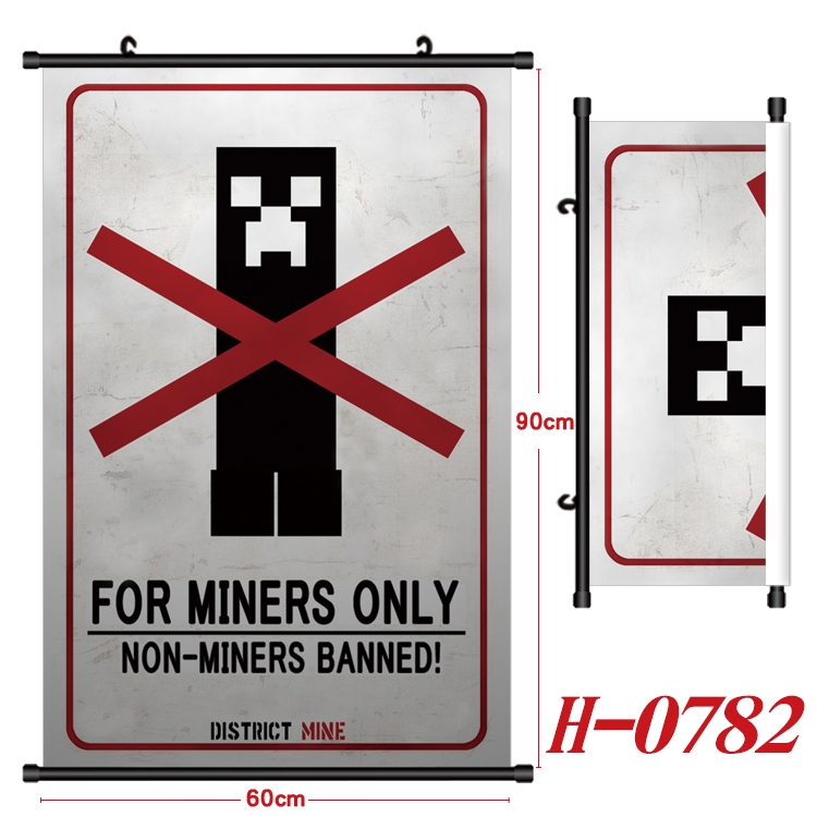 Minecraft Anime Black Plastic Rod Canvas Painting 60X90CM  H-0782
