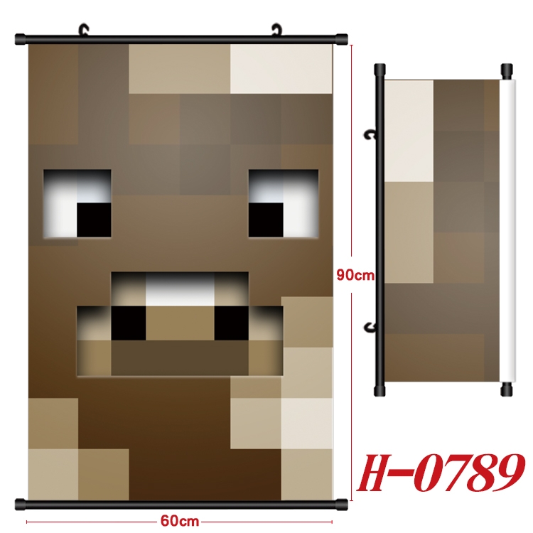 Minecraft Anime Black Plastic Rod Canvas Painting 60X90CM  H-0789