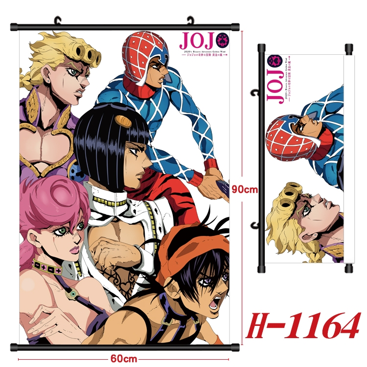 JoJos Bizarre Adventure Anime Black Plastic Rod Canvas Painting 60X90CM H1164