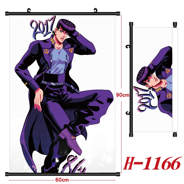 JoJos Bizarre Adventure Anime Black Plastic Rod Canvas Painting 60X90CM H1166