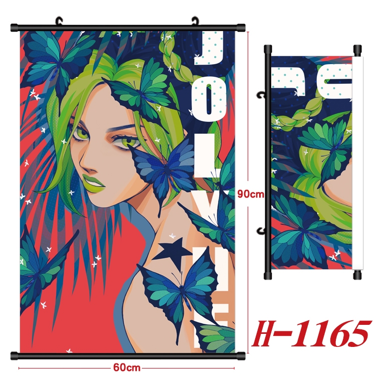 JoJos Bizarre Adventure Anime Black Plastic Rod Canvas Painting 60X90CM H1165