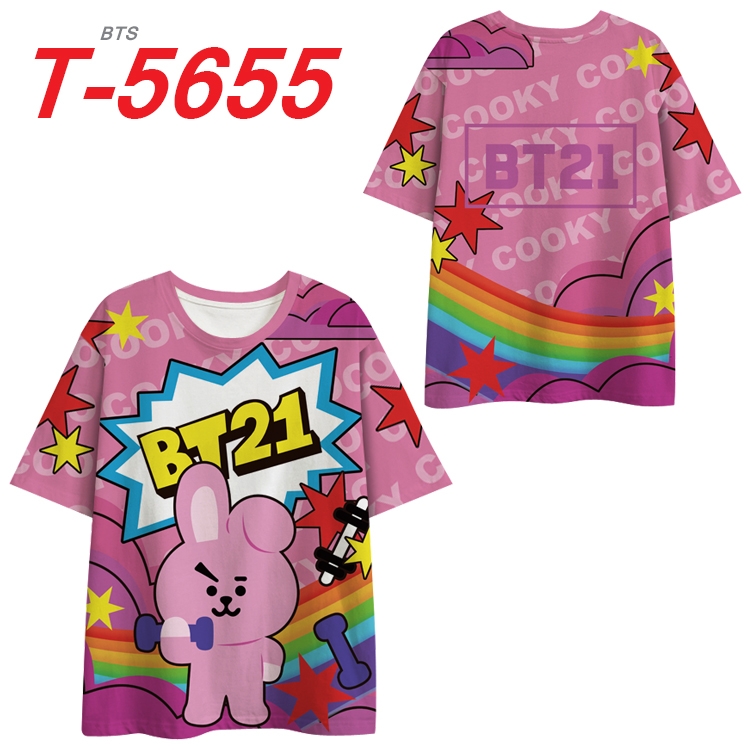 BTS Peripheral Full Color Milk Silk Short Sleeve T-Shirt from S to 6XL