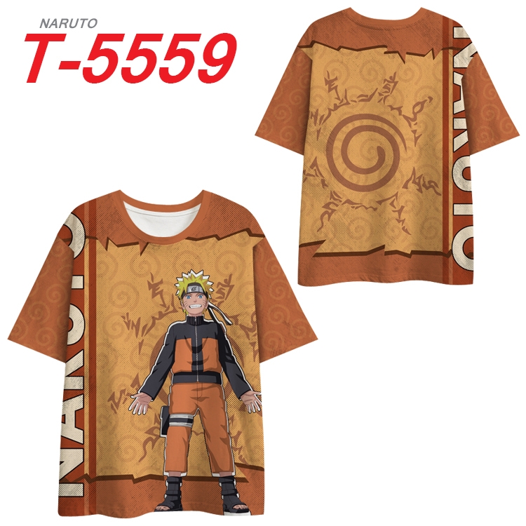 Naruto Anime Peripheral Full Color Milk Silk Short Sleeve T-Shirt from S to 6XL T-5559