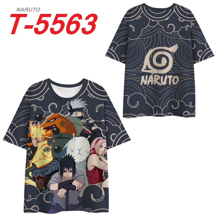 Naruto Anime Peripheral Full Color Milk Silk Short Sleeve T-Shirt from S to 6XL T-5563