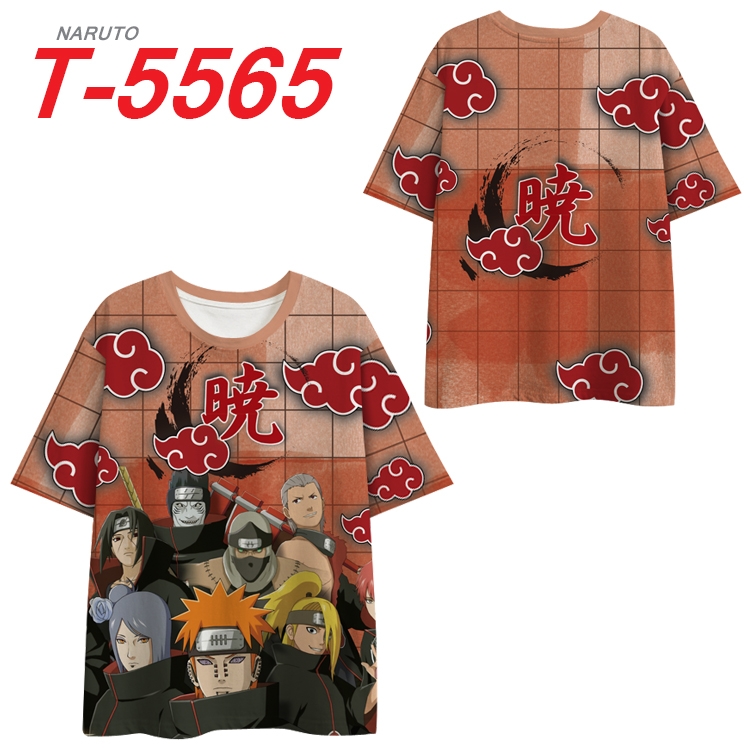 Naruto Anime Peripheral Full Color Milk Silk Short Sleeve T-Shirt from S to 6XL T-5565